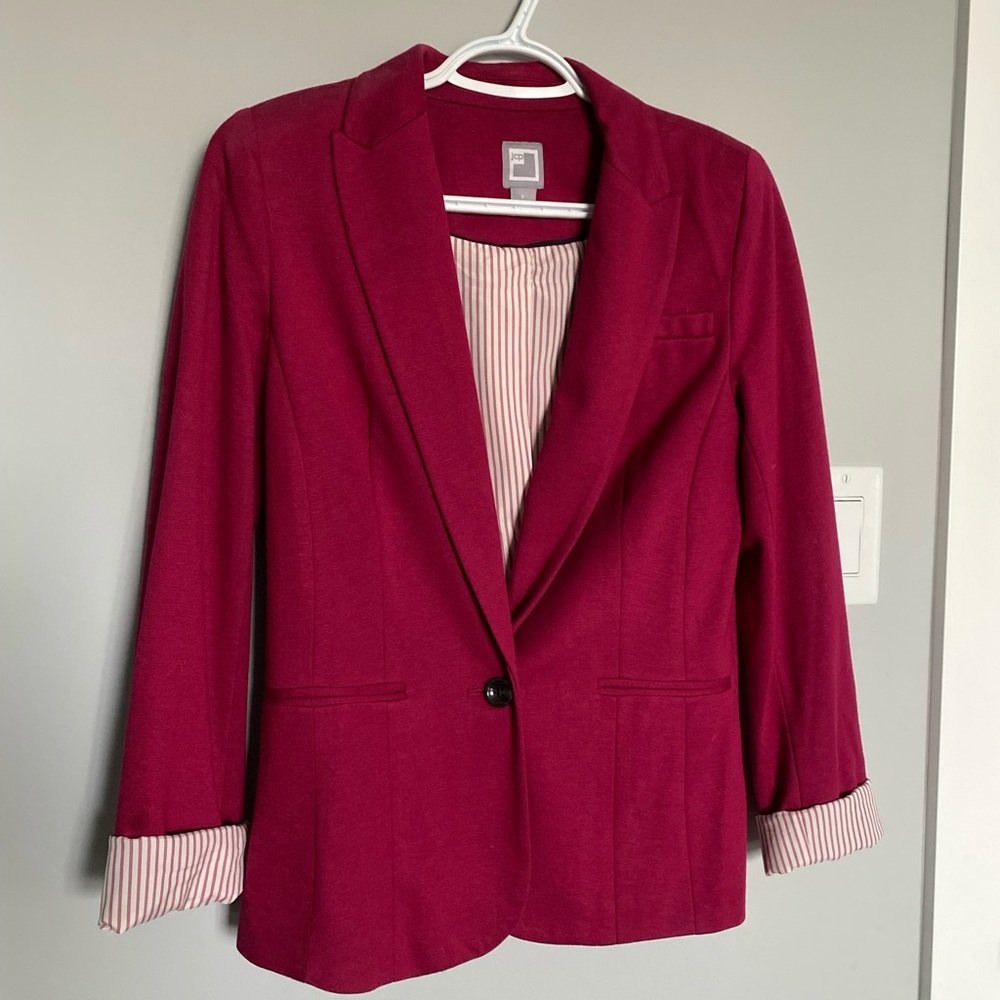 JCP jcpenney Deep Pink Blazer Size Small S